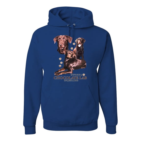 If It's Not a Chocolate Lab It's Just a Dog Gift | Mens Dog Lover Hooded Sweatshirt Graphic Hoodie, Royal, Medium