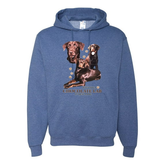 If It's Not a Chocolate Lab It's Just a Dog Gift | Mens Dog Lover Hooded Sweatshirt Graphic Hoodie, Vintage Heather Blue, 2XL