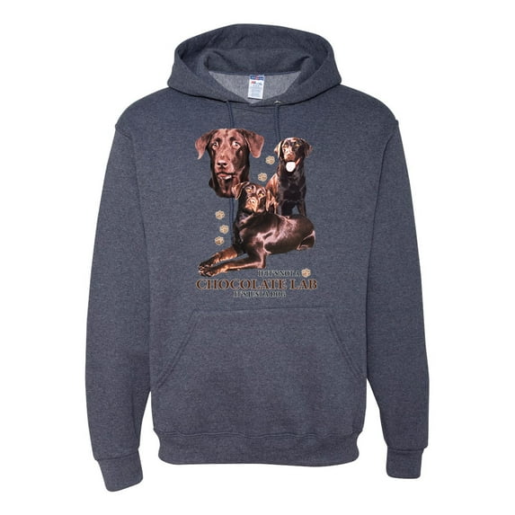 If It's Not a Chocolate Lab It's Just a Dog Gift | Mens Dog Lover Hooded Sweatshirt Graphic Hoodie, Vintage Heather Navy, Medium