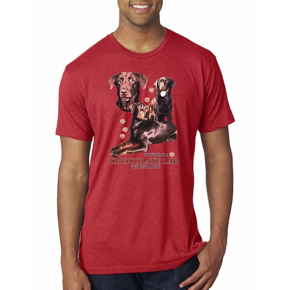 If It's Not a Chocolate Lab It's Just a Dog Gift | Mens Dog Lover Premium Tri Blend T-Shirt, Vintage Red, Small