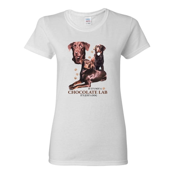 If It's Not a Chocolate Lab It's Just a Dog Gift | Womens Dog Lover Graphic T-Shirt, White, Small