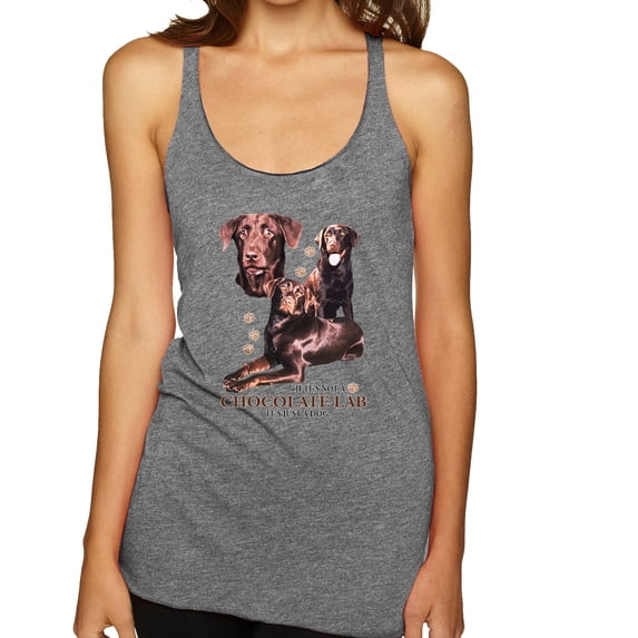 If It's Not a Chocolate Lab It's Just a Dog Gift | Womens Dog Lover Premium Tri-Blend Racerback Tank Top, Premium Heather, X-Large