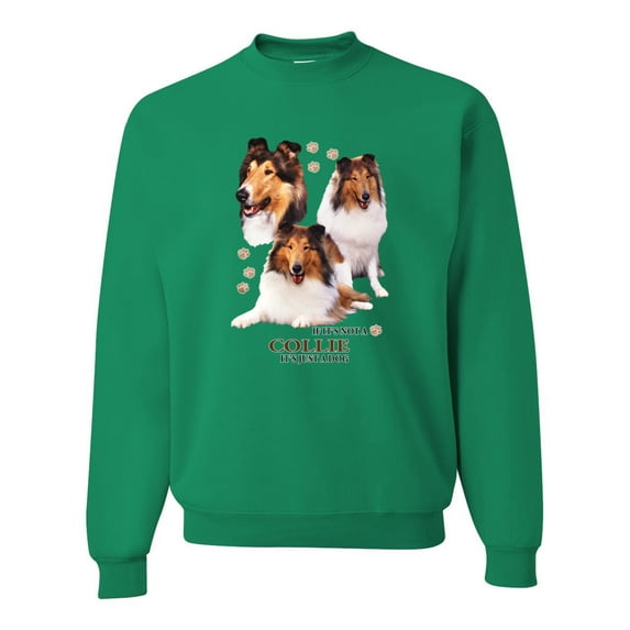 If It's Not a Collie It's Just a Dog Gift | Mens Dog Lover Crewneck Graphic Sweatshirt, Kelly, Medium