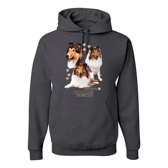 If It's Not a Collie It's Just a Dog Gift | Mens Dog Lover Hooded Sweatshirt Graphic Hoodie, Charcoal, Medium