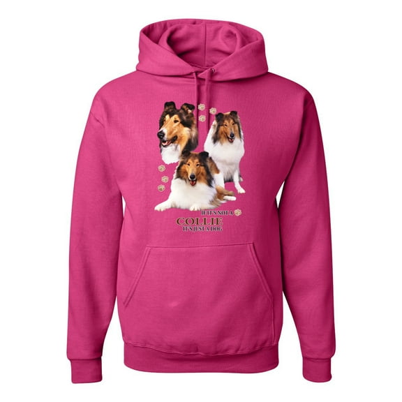 If It's Not a Collie It's Just a Dog Gift | Mens Dog Lover Hooded Sweatshirt Graphic Hoodie, Fuschia, Large