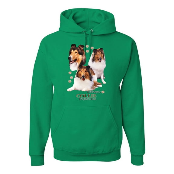 If It's Not a Collie It's Just a Dog Gift | Mens Dog Lover Hooded Sweatshirt Graphic Hoodie, Kelly, 2XL