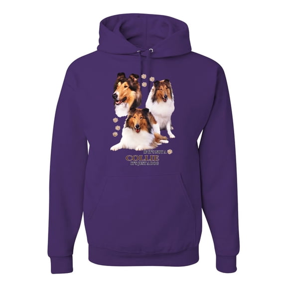 If It's Not a Collie It's Just a Dog Gift | Mens Dog Lover Hooded Sweatshirt Graphic Hoodie, Purple, X-Large