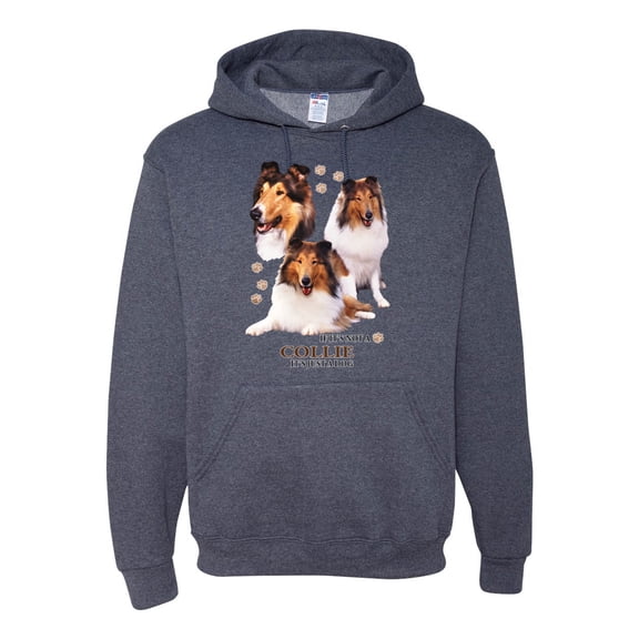 If It's Not a Collie It's Just a Dog Gift | Mens Dog Lover Hooded Sweatshirt Graphic Hoodie, Vintage Heather Navy, X-Large