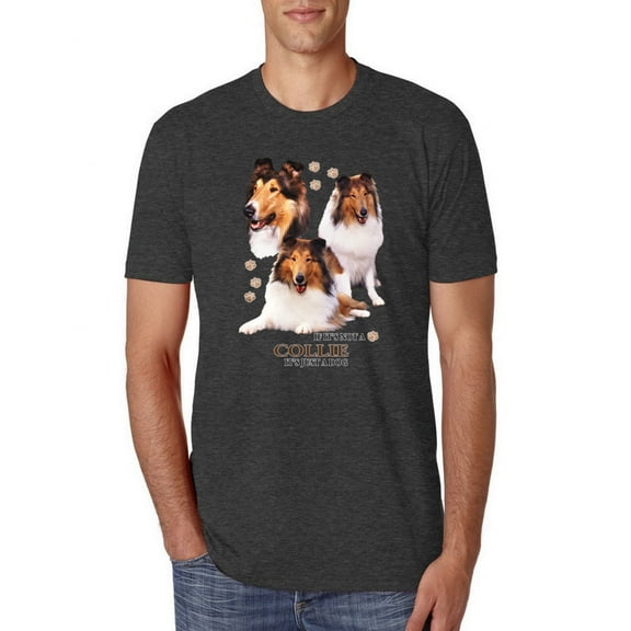 If It's Not a Collie It's Just a Dog Gift | Mens Dog Lover Premium Tri Blend T-Shirt, Vintage Black, Large