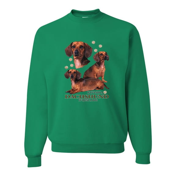 If It's Not a Dachshund It's Just a Dog Gift | Mens Dog Lover Crewneck Graphic Sweatshirt, Kelly, 2XL