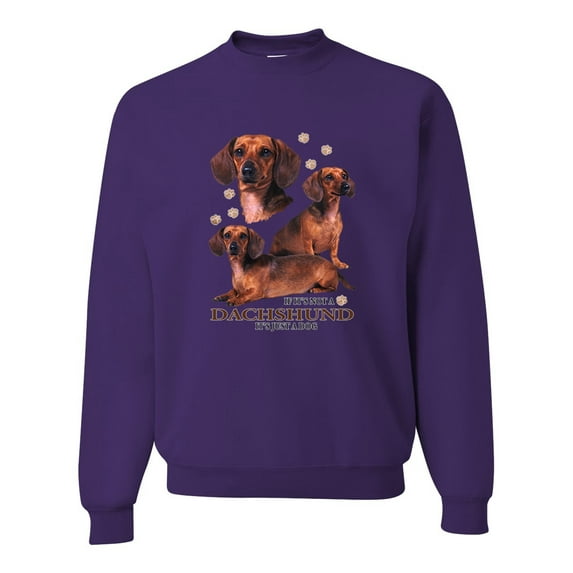 If It's Not a Dachshund It's Just a Dog Gift | Mens Dog Lover Crewneck Graphic Sweatshirt, Purple, X-Large