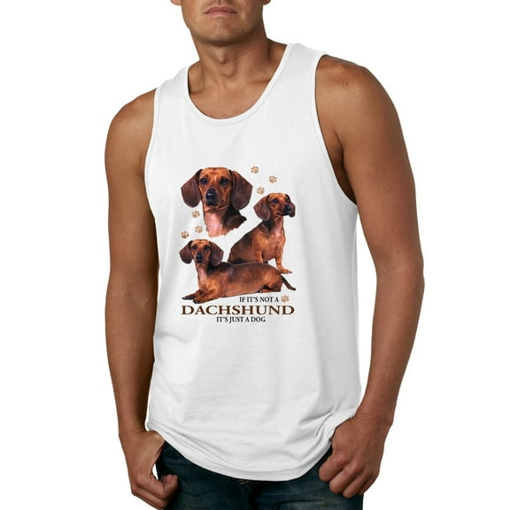 If It's Not a Dachshund It's Just a Dog Gift | Mens Dog Lover Graphic Tank Top, White, 3XL