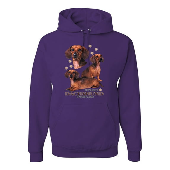 If It's Not a Dachshund It's Just a Dog Gift | Mens Dog Lover Hooded Sweatshirt Graphic Hoodie, Purple, 3XL