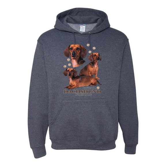 If It's Not a Dachshund It's Just a Dog Gift | Mens Dog Lover Hooded Sweatshirt Graphic Hoodie, Vintage Heather Navy, Small