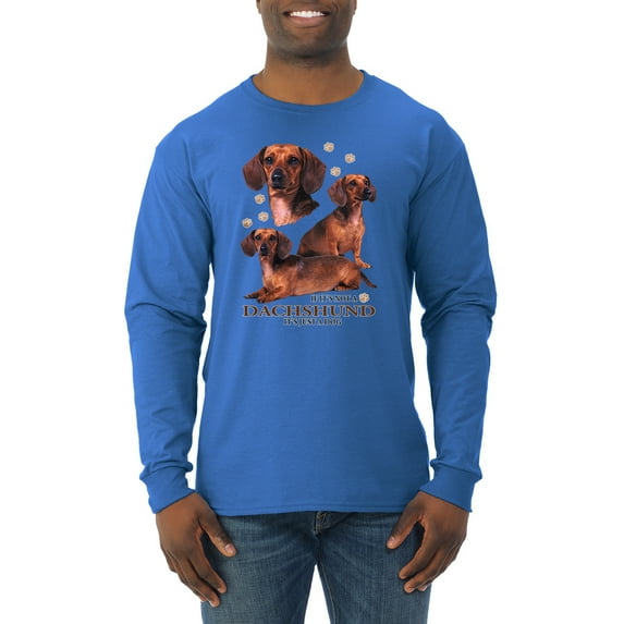 If It's Not a Dachshund It's Just a Dog Gift | Mens Dog Lover Long Sleeve T-Shirt, Royal, 3XL