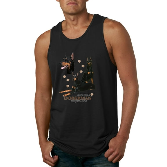 If It's Not a Doberman It's Just a Dog Gift | Mens Dog Lover Graphic Tank Top, Black, Small
