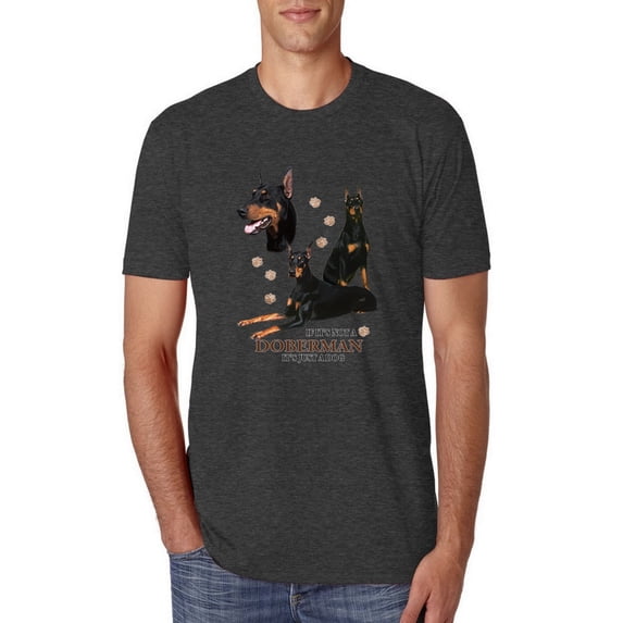 If It's Not a Doberman It's Just a Dog Gift | Mens Dog Lover Premium Tri Blend T-Shirt, Vintage Black, Large