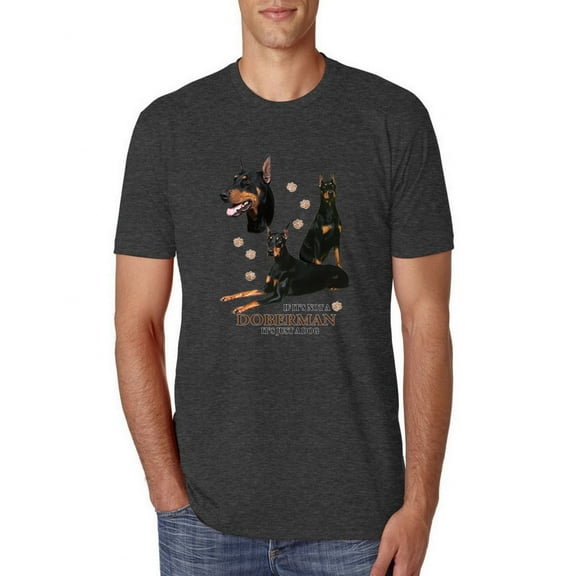 If It's Not a Doberman It's Just a Dog Gift | Mens Dog Lover Premium Tri Blend T-Shirt, Vintage Black, Large