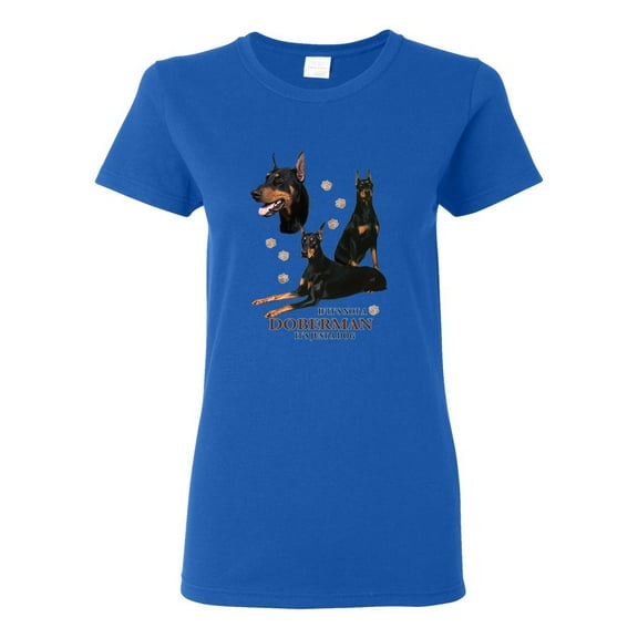 If It's Not a Doberman It's Just a Dog Gift | Womens Dog Lover Graphic T-Shirt, Royal, Large