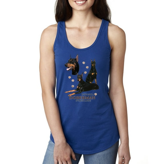 If It's Not a Doberman It's Just a Dog Gift | Womens Dog Lover Jersey Racerback Tank Top, Royal, Large