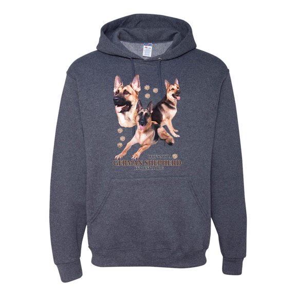 If It's Not a German Shepherd It's Just a Dog Gift | Mens Dog Lover Hooded Sweatshirt Graphic Hoodie, Vintage Heather Navy, Large