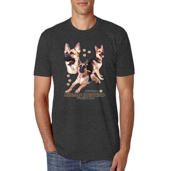 If It's Not a German Shepherd It's Just a Dog Gift | Mens Dog Lover Premium Tri Blend T-Shirt, Vintage Black, Medium