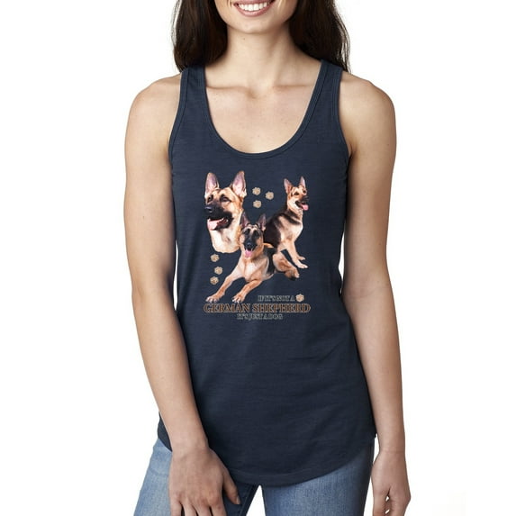 If It's Not a German Shepherd It's Just a Dog Gift | Womens Dog Lover Jersey Racerback Tank Top, Navy, Medium