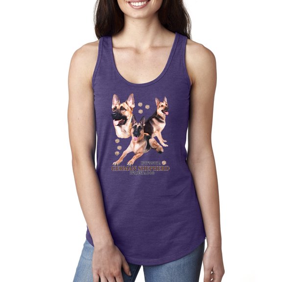 If It's Not a German Shepherd It's Just a Dog Gift | Womens Dog Lover Jersey Racerback Tank Top, Purple Rush, X-Large