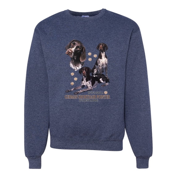 If It's Not a German Shorthair Pointer It's Just a Dog Gift | Mens Dog Lover Crewneck Graphic Sweatshirt, Vintage Heather Navy, 2XL