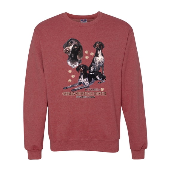 If It's Not a German Shorthair Pointer It's Just a Dog Gift | Mens Dog Lover Crewneck Graphic Sweatshirt, Vintage Heather Red, Medium