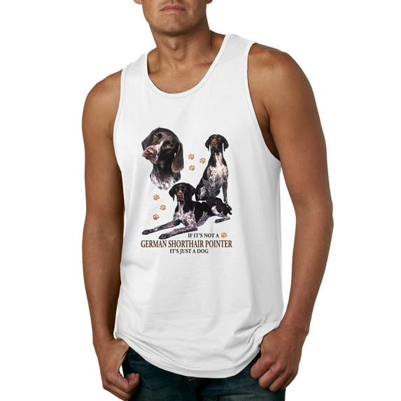 If It's Not a German Shorthair Pointer It's Just a Dog Gift | Mens Dog Lover Graphic Tank Top, White, Large