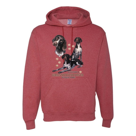 If It's Not a German Shorthair Pointer It's Just a Dog Gift | Mens Dog Lover Hooded Sweatshirt Graphic Hoodie, Vintage Heather Red, X-Large