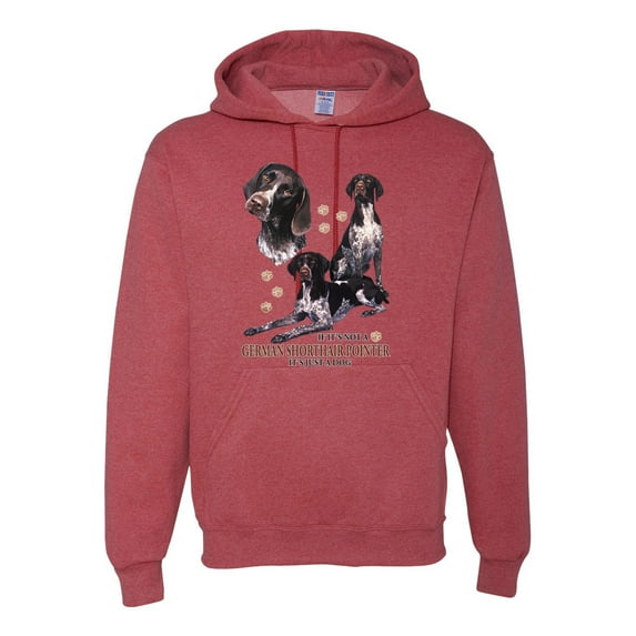 If It's Not a German Shorthair Pointer It's Just a Dog Gift | Mens Dog Lover Hooded Sweatshirt Graphic Hoodie, Vintage Heather Red, X-Large