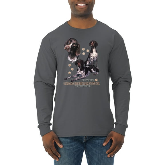 If It's Not a German Shorthair Pointer It's Just a Dog Gift | Mens Dog Lover Long Sleeve T-Shirt, Charcoal, X-Large
