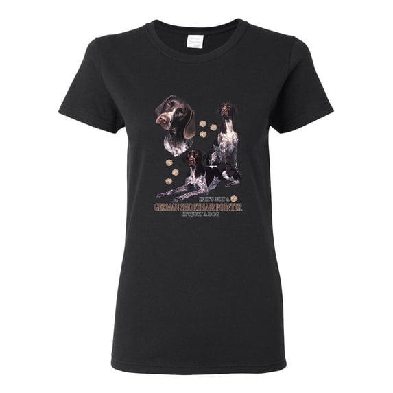 If It's Not a German Shorthair Pointer It's Just a Dog Gift | Womens Dog Lover Graphic T-Shirt, Black, 2XL