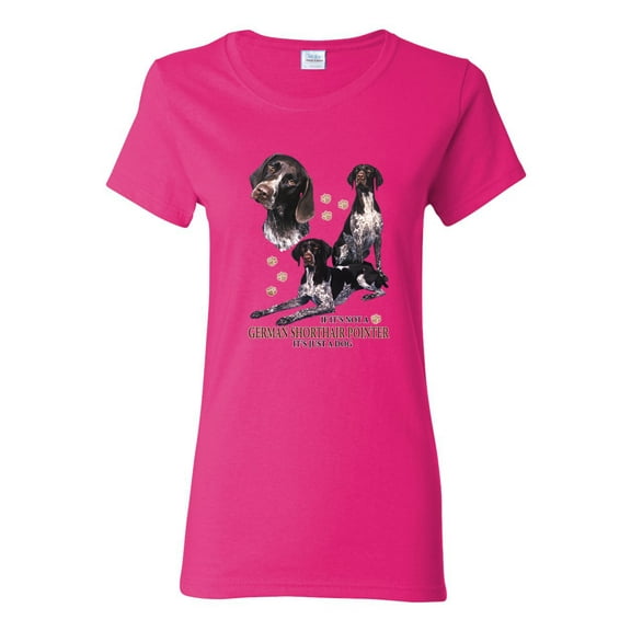 If It's Not a German Shorthair Pointer It's Just a Dog Gift | Womens Dog Lover Graphic T-Shirt, Fuschia, 2XL