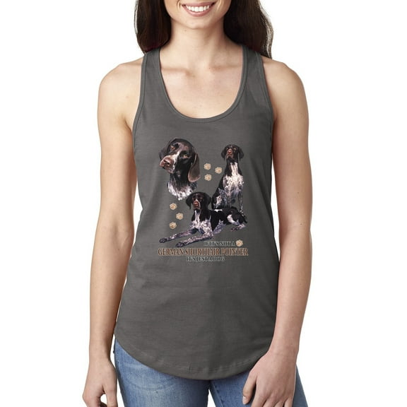 If It's Not a German Shorthair Pointer It's Just a Dog Gift | Womens Dog Lover Jersey Racerback Tank Top, Dark Grey, Small