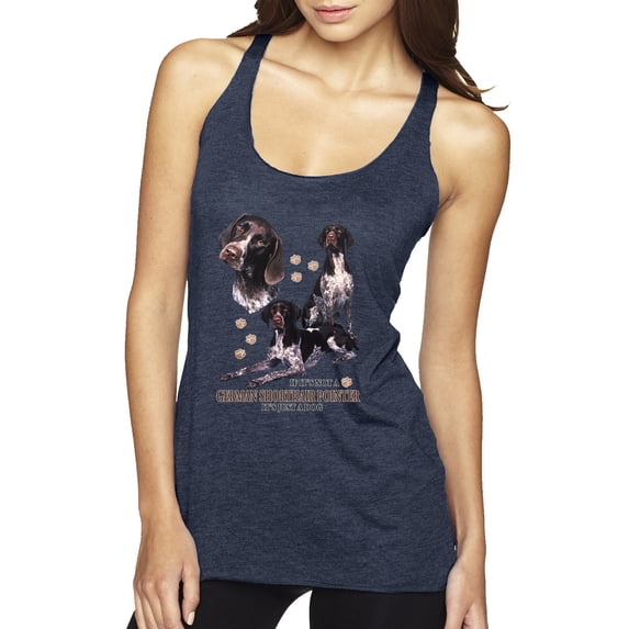 If It's Not a German Shorthair Pointer It's Just a Dog Gift | Womens Dog Lover Premium Tri-Blend Racerback Tank Top, Vintage Navy, X-Large