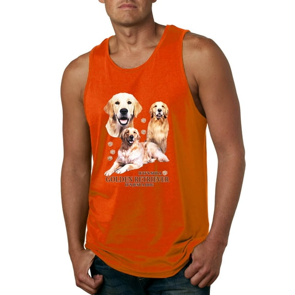If It's Not a Golden Retriever It's Just a Dog Gift | Mens Dog Lover Graphic Tank Top, Orange, 2XL