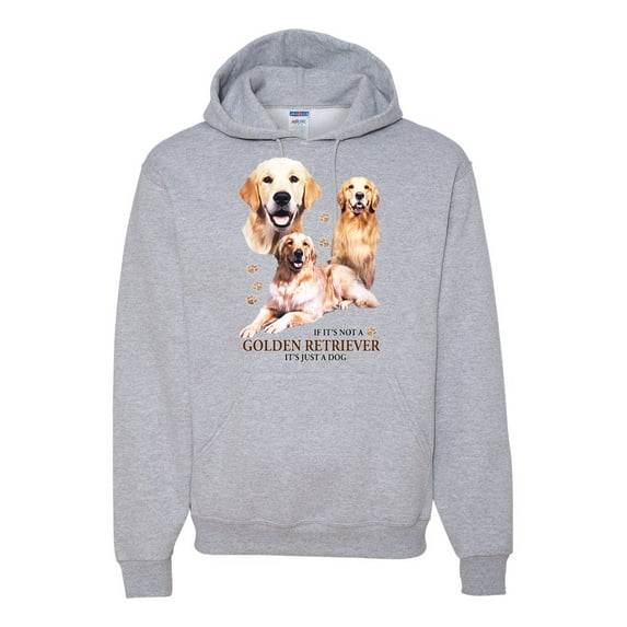 If It's Not a Golden Retriever It's Just a Dog Gift | Mens Dog Lover Hooded Sweatshirt Graphic Hoodie, Heather Grey, 2XL