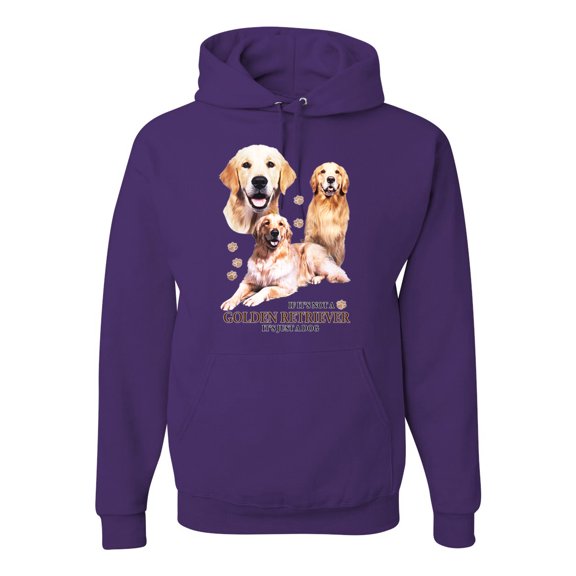 If It's Not a Golden Retriever It's Just a Dog Gift | Mens Dog Lover Hooded Sweatshirt Graphic Hoodie, Purple, Small