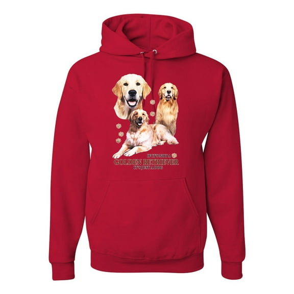 If It's Not a Golden Retriever It's Just a Dog Gift | Mens Dog Lover Hooded Sweatshirt Graphic Hoodie, Red, 2XL
