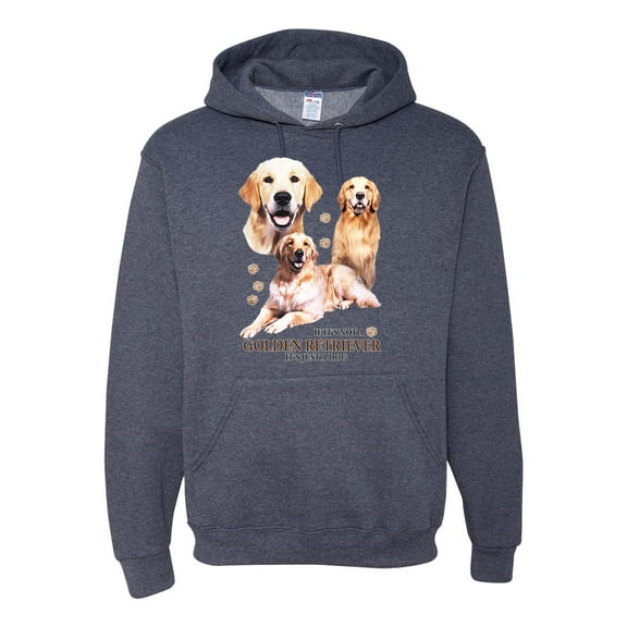If It's Not a Golden Retriever It's Just a Dog Gift | Mens Dog Lover Hooded Sweatshirt Graphic Hoodie, Vintage Heather Navy, X-Large