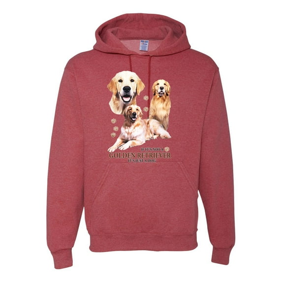 If It's Not a Golden Retriever It's Just a Dog Gift | Mens Dog Lover Hooded Sweatshirt Graphic Hoodie, Vintage Heather Red, Large