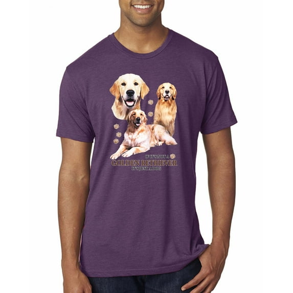 If It's Not a Golden Retriever It's Just a Dog Gift | Mens Dog Lover Premium Tri Blend T-Shirt, Vintage Purple, Small