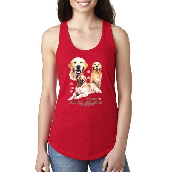 If It's Not a Golden Retriever It's Just a Dog Gift | Womens Dog Lover Jersey Racerback Tank Top, Red, Small