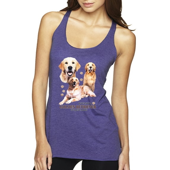 If It's Not a Golden Retriever It's Just a Dog Gift | Womens Dog Lover Premium Tri-Blend Racerback Tank Top, Purple Rush, X-Large