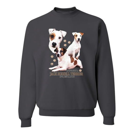 If It's Not a Jack Russell Terrier It's Just a Dog | Mens Dog Lover Crewneck Graphic Sweatshirt, Charcoal, X-Large