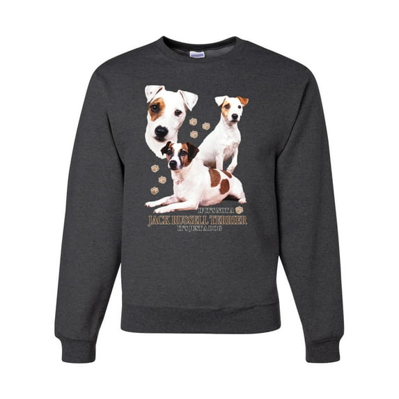 If It's Not a Jack Russell Terrier It's Just a Dog | Mens Dog Lover Crewneck Graphic Sweatshirt, Heather Black, 3XL
