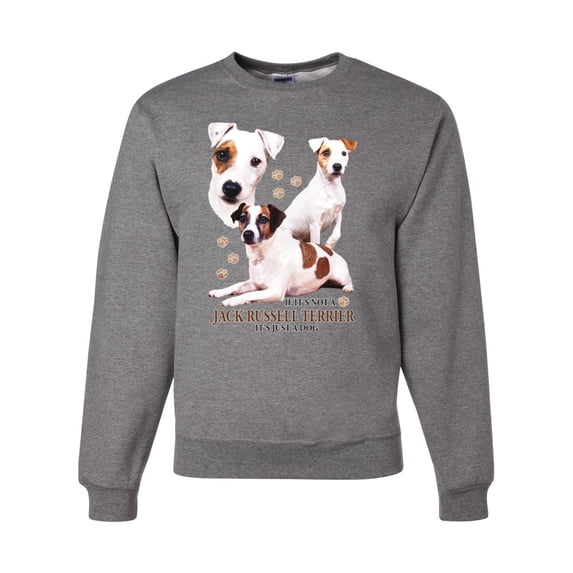 If It's Not a Jack Russell Terrier It's Just a Dog | Mens Dog Lover Crewneck Graphic Sweatshirt, Heather Grey, Large